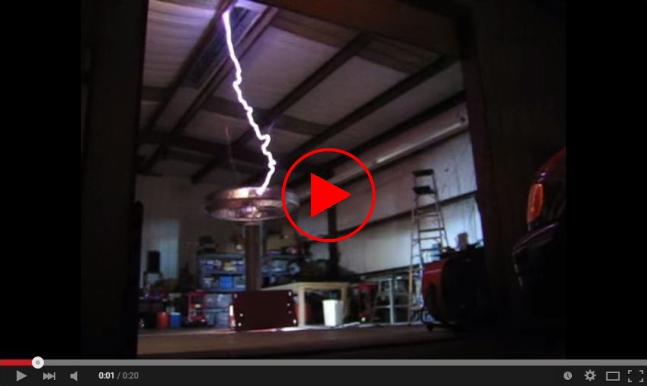 Video link to Tesla coil on YouTube