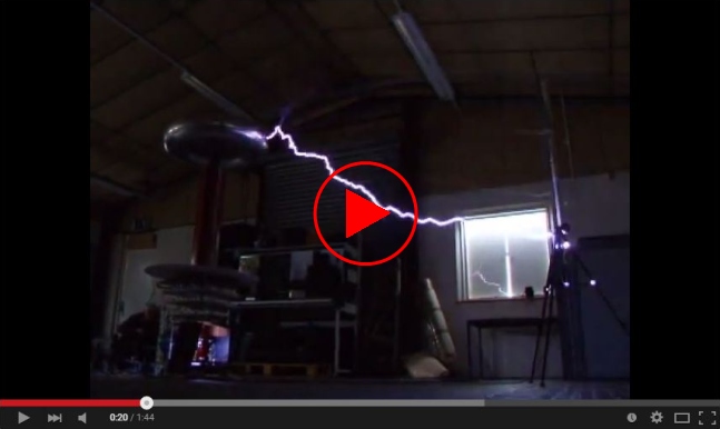 Video link to Tesla coil on YouTube